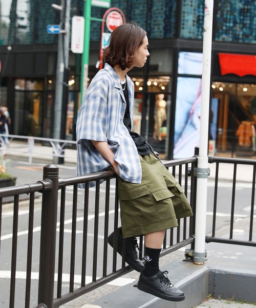 カーゴパンツ 8ポケットオーバーカーゴハーフパンツ メンズ
