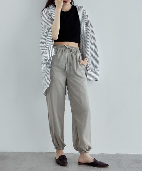 ENFOLD エンフォルド サテンJOGGER PANTS ジョガーパンツ ENFOLD(エンフォルド) JOGGER PANTS - COLDBECK ONLINE（コール