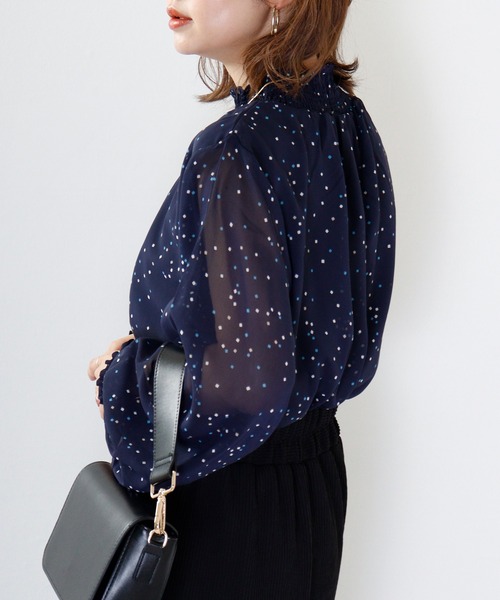 tシャツ BRODIAEA シフォンスモッグブラウス レディース