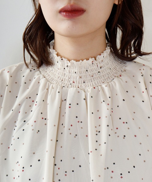 tシャツ BRODIAEA シフォンスモッグブラウス レディース