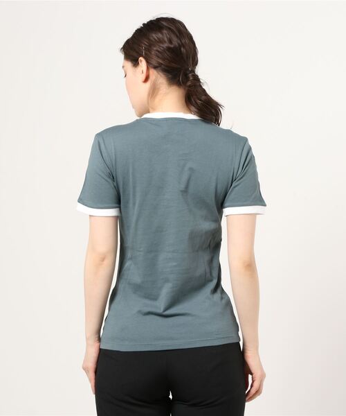 「adidas」 半袖Tシャツ MEDIUM ブラック WOMEN_画像3