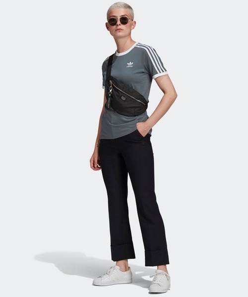 「adidas」 半袖Tシャツ MEDIUM ブラック WOMEN_画像6