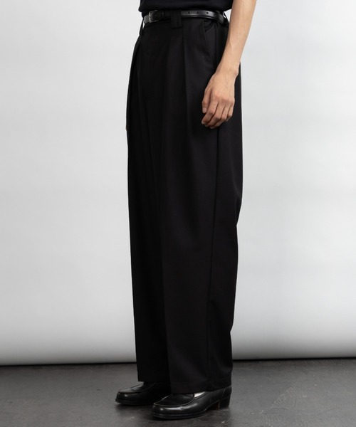 2タック ワイドテーパードスラックス SINSS スラックス Wide tapered two tuck slacks / ワイドテーパード 2