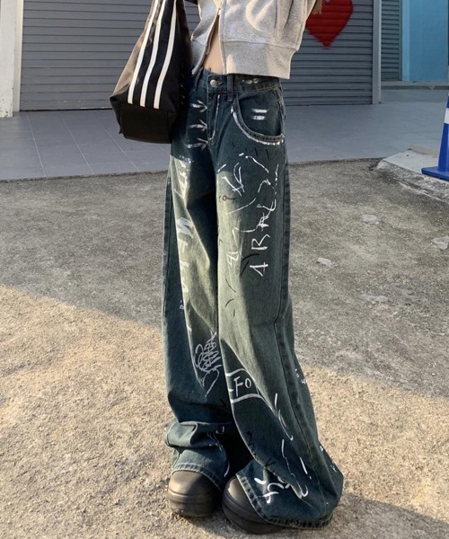 Ressaca（レサーカ） ジーンズ デニム デニムパンツ ペイントデザイン