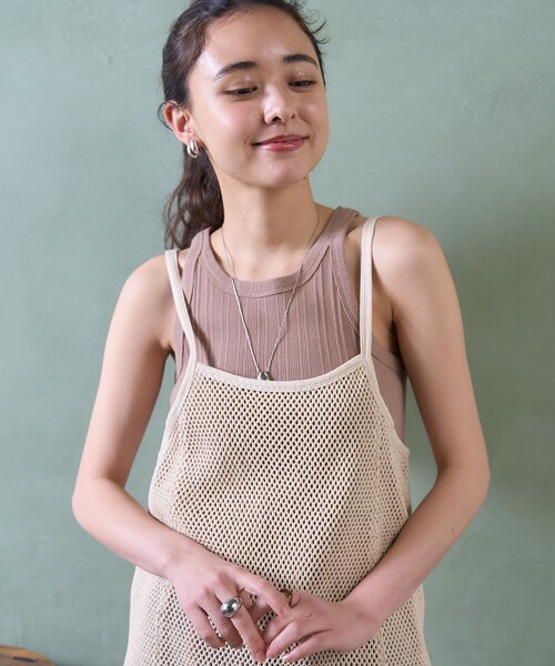ボリュームメッシュキャミソールワンピース FREAK'S STORE ワンピース メッシュ キャミワンピース