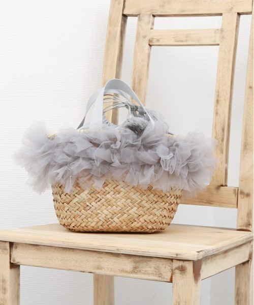 バッグ カゴバッグ カカトゥ kakatoo / チュールフリンジカゴバッグ  