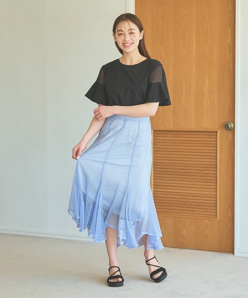 mysty woman スカート メッシュエスカルゴスカート 124761