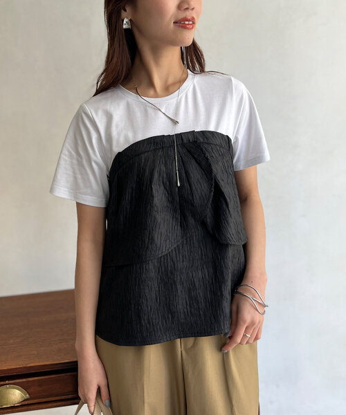 Chez toi（シェトワ） tシャツ ビスチェドッキングTシャツ レディース