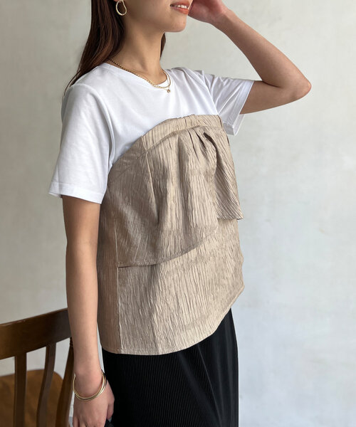 Chez toi（シェトワ） tシャツ ビスチェドッキングTシャツ レディース