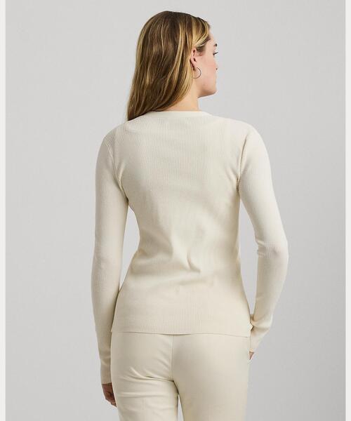 LAUREN RALPH LAUREN / ローレン ラルフ ローレン リブド Vネック カーディガン リブド Vネック カーディガン | LAUREN RALPH LAUREN (Women