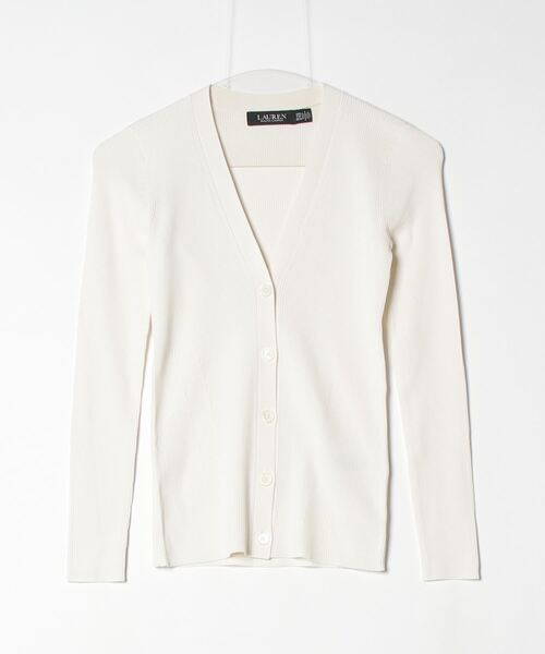 LAUREN RALPH LAUREN / ローレン ラルフ ローレン リブド Vネック カーディガン LAUREN RALPH カーディガン リブド Vネック レディース