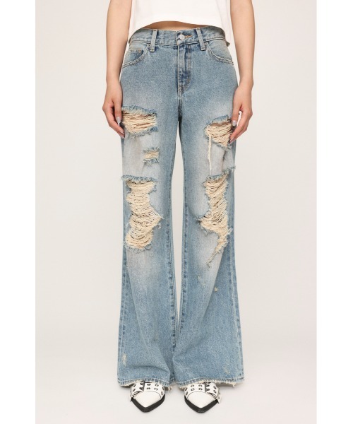 SLY L/W TORE IT UP FLARE JEANS-B タグ付き SLY（スライ）の「L/W TORE IT UP FLARE JEANS-B ローウエスト