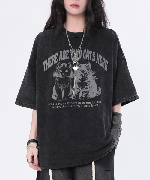 DIAVEL tシャツ ヴィンテージライクグラフィックTシャツ / オーバー