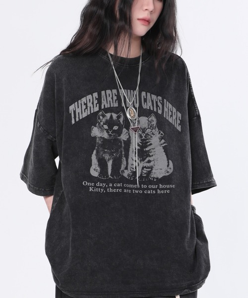 DIAVEL tシャツ 半袖 ヴィンテージライクグラフィックTシャツ