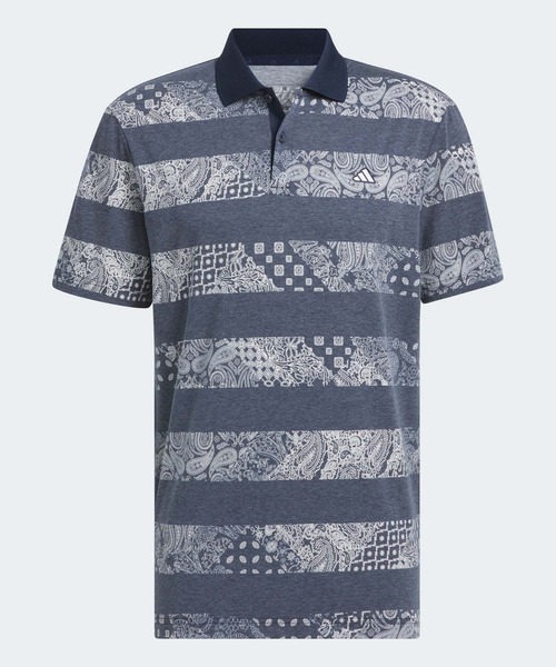 adidas - adidas golf アディダスゴルフ 総柄 ノースリーブ ポロシャツ ウェア adidas ポロシャツ GO-TO ペイズリー プリント 半袖ポロ「adidas
