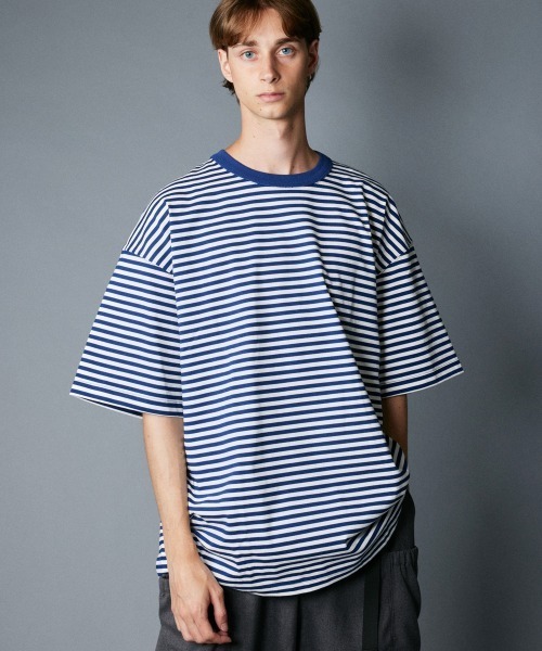 rehacer（レアセル） tシャツ : Heavy Cotton Border Loose S/S 