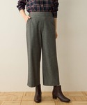 ワイドパンツ スラックス パンツ 裏起毛ストレ...の詳細画像2