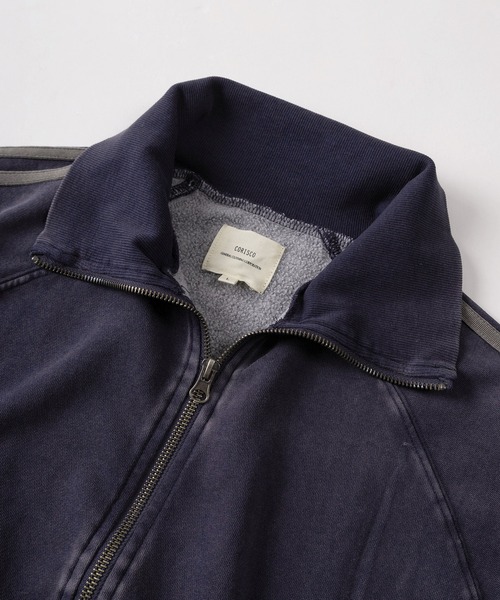 ジャージ 「81」スノーウォッシュ加工 サイドライン 裏起毛 トラック