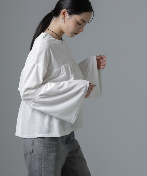 NANO universe（ナノ・ユニバース） ブラウス シャツ ベロアフリル