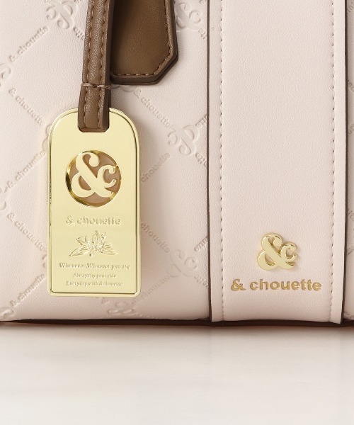 &chouette ボストンバッグ & chouette（アンドシュエット） ボストンバッグ 型押しモノグラム