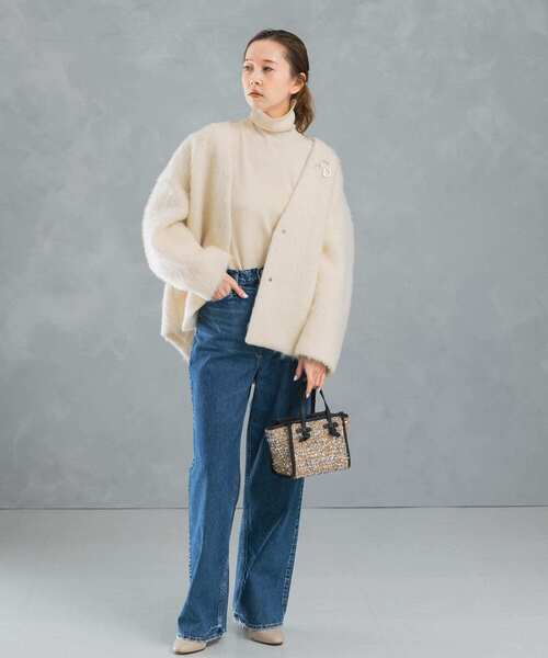モヘア シャギー ジャケット グレー セール】MOHAIR SHAGGY JACKET/モヘアシャギージャケット