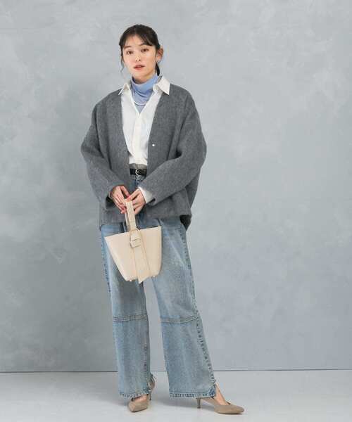 モヘア シャギー ジャケット グレー セール】MOHAIR SHAGGY JACKET/モヘアシャギージャケット