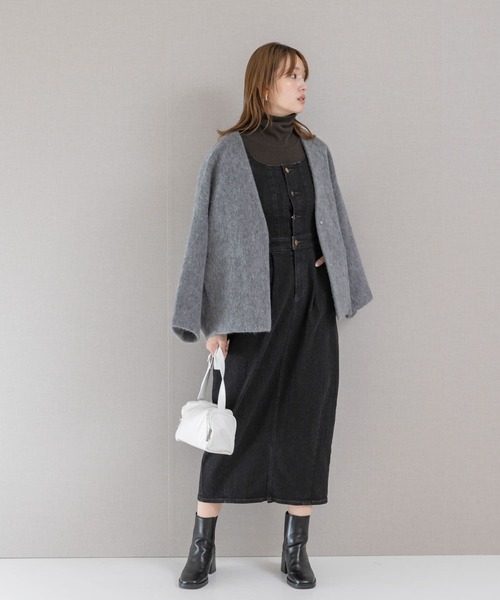 モヘア シャギー ジャケット グレー JOSE MOON（ジョゼムーン）の「MOHAIR SHAGGY JACKET/モヘア