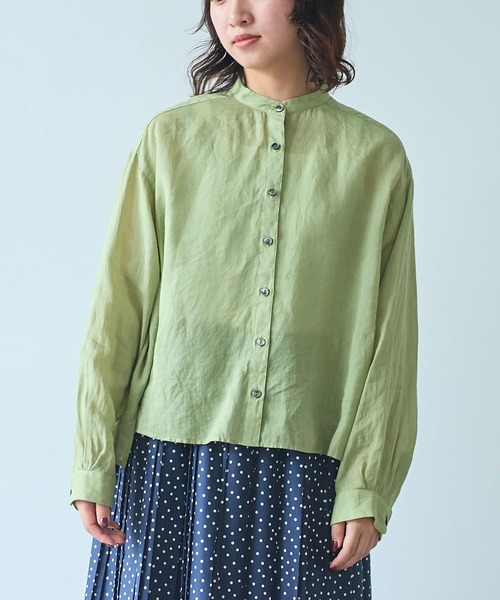 bulle de savon ブラウス シャツ Ramie short レディース