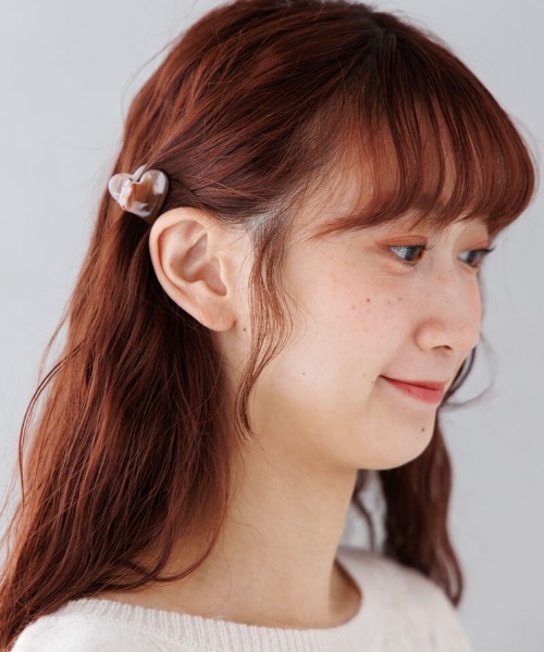 アッカ ヘアクリップ マーブルピンク