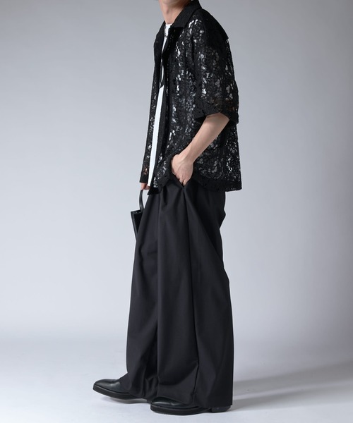 パンツ lui's 2TACK P/W WIDE TAPERED PANTS S Lui's パンツ ウォッシャブル 2タックワイドパンツ メンズ