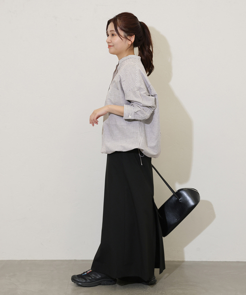 未使用 ジャーナルスタンダード リネンコットン シャツ スキッパー ドローコード JOURNAL STANDARD｜《追加》ハードマンズリネンコットン