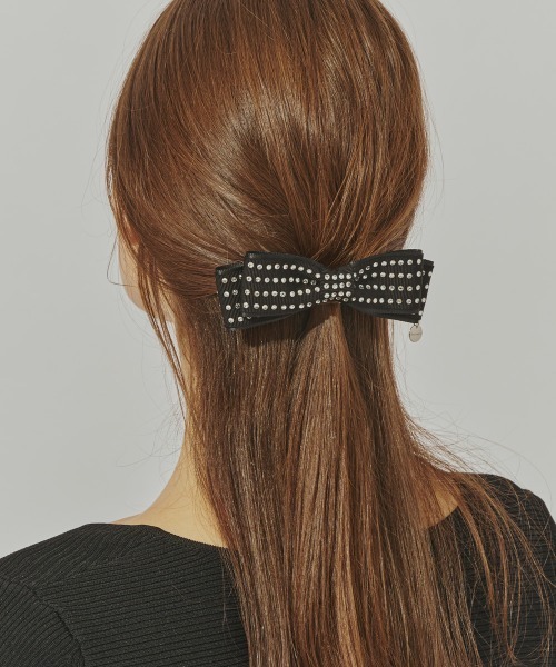 ヘアアクセサリー Chapeau d' O Rose Ribbon Barrette Chapeau d' O ヘアクリップ Crystal Ribbon Barrette