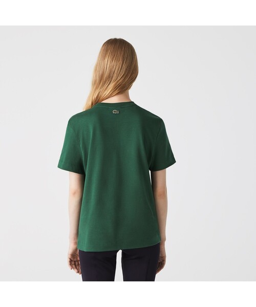 [LACOSTE] короткий рукав футболка 38 бледно-розовый женский 