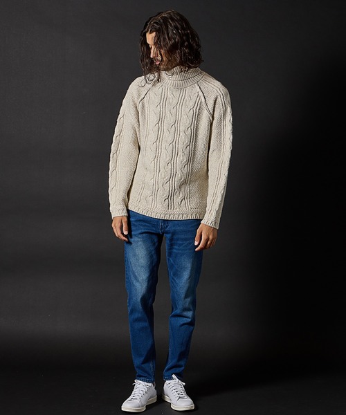 「RATTLE TRAP」 タートルネックニット L オフホワイト メンズ_画像2