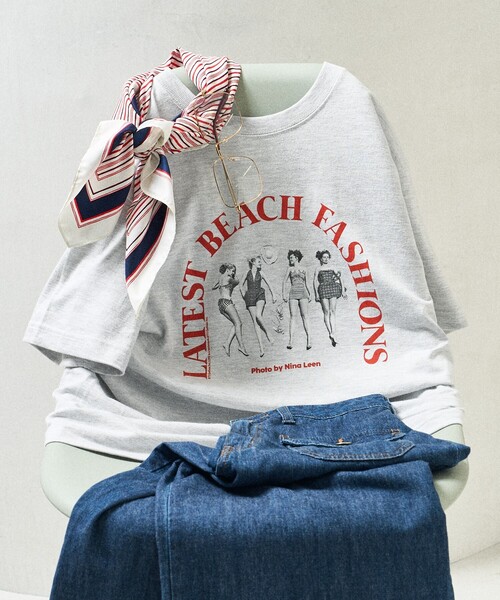 tシャツ Autumn Girls photo アーチロゴTシャツ/フォトTシャツ レディース FREAK'S STORE/Autumn Girls photo アーチロゴTシャツ｜Daytona