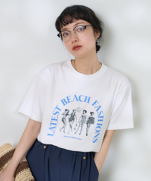 FREAK'S STORE tシャツ Girls photo Beach アーチロゴTシャツ
