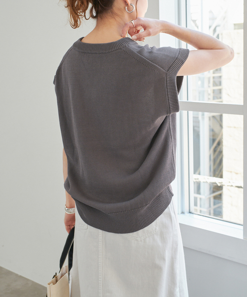 Spick＆Span ベスト ジレ コットンシルクリネンニットベスト