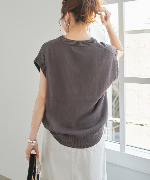 Spick＆Span ベスト ジレ コットンシルクリネンニットベスト
