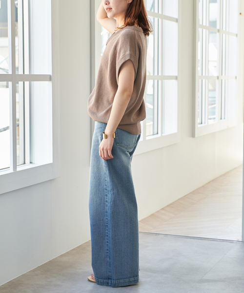 Spick＆Span ベスト ジレ コットンシルクリネンニットベスト