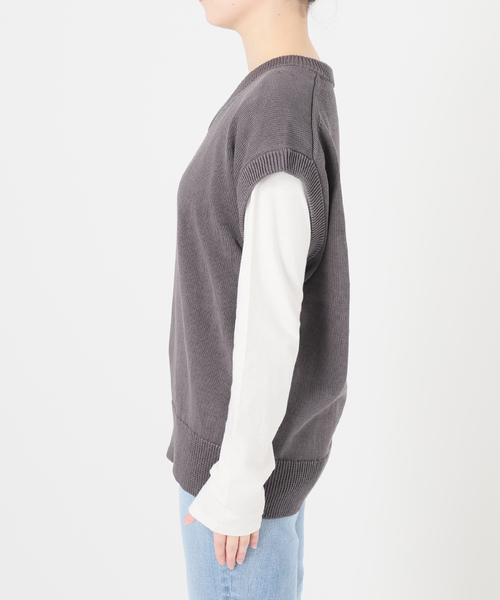 Spick＆Span ベスト ジレ コットンシルクリネンニットベスト