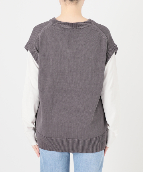 Spick＆Span ベスト ジレ コットンシルクリネンニットベスト