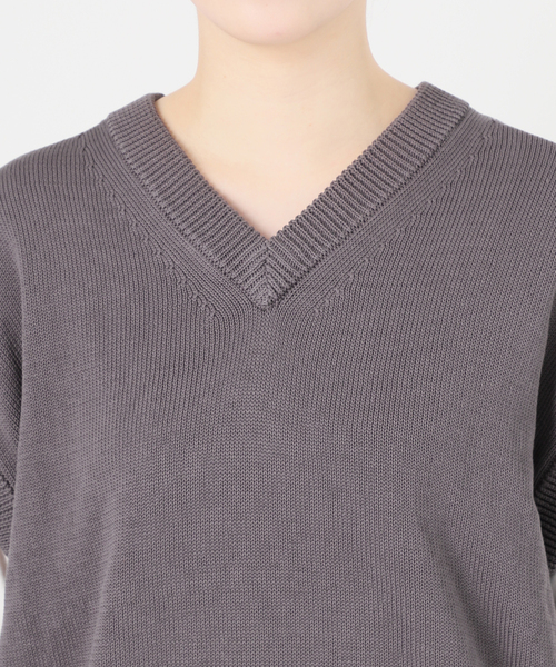 Spick＆Span ベスト ジレ コットンシルクリネンニットベスト