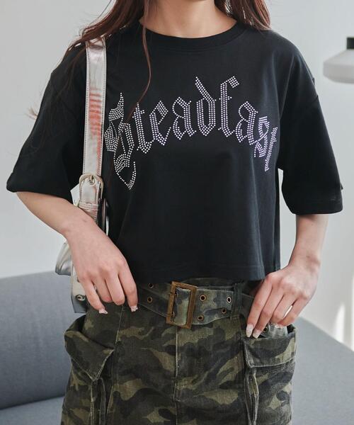WEGO（ウィゴー） tシャツ 半袖 WEGO/ラインストーンショートT