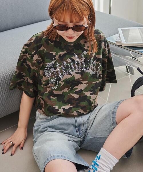 WEGO（ウィゴー） tシャツ 半袖 WEGO/ラインストーンショートT