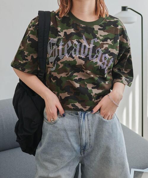 WEGO（ウィゴー） tシャツ 半袖 WEGO/ラインストーンショートT
