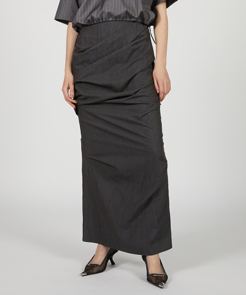 スカート flareup Draped Long Skirt FLAREUP（フレアアップ）の「Asymmetrical Draped Layered Long Skirt