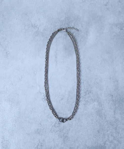 ARROWM ネックレス ダブルチェーンネックレス メンズ : ZOZOTOWN Yahoo