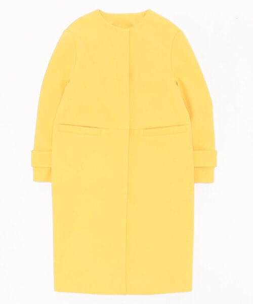 「VIS」 ノーカラーコート S イエロー レディース_画像2