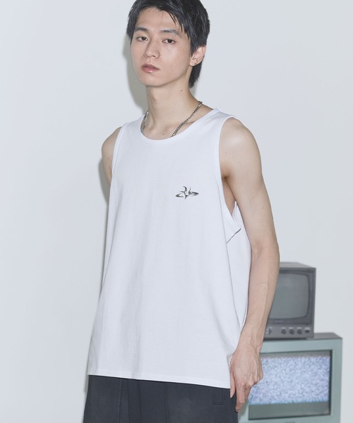 タンクトップ ヴィンテージライクワンポイントタンクトップ「UNISEX