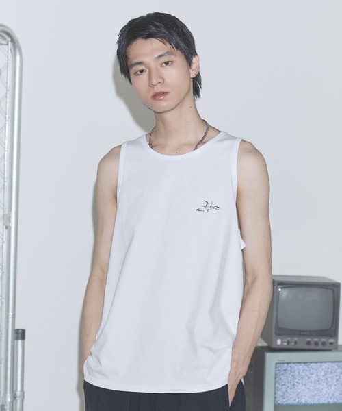 gadid anoniem LEWIN / WHITE タンクトップ greatLAnd ORIGINAL LAYERED LONG TANK TOP WHITE